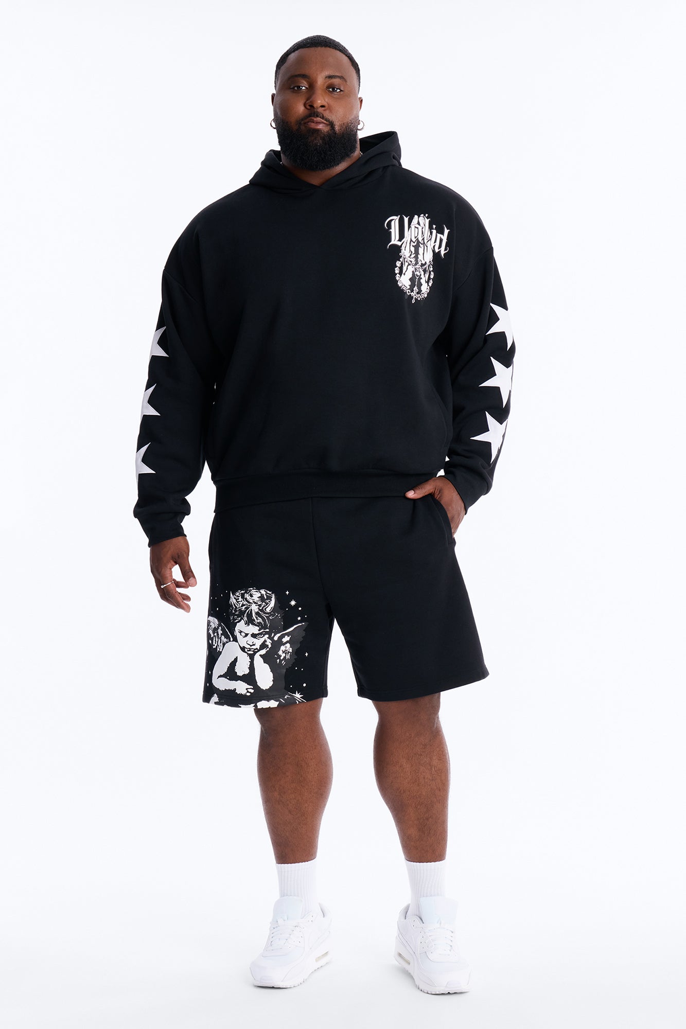 Menace Sent Embroidery Sweatshorts - Black