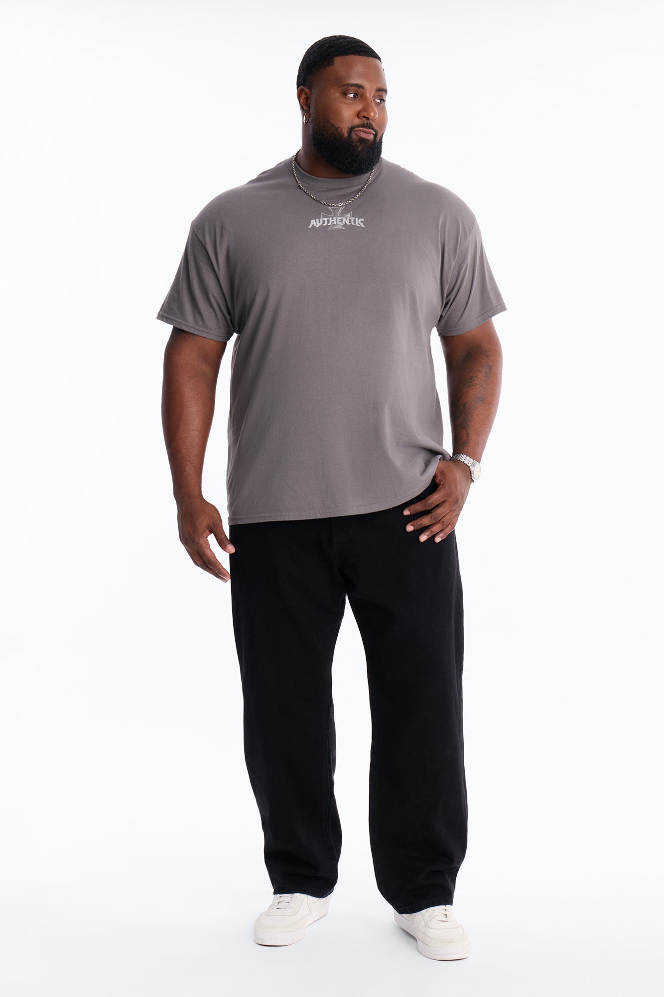 Authentic Vibes Short Sleeve Tee - Charcoal