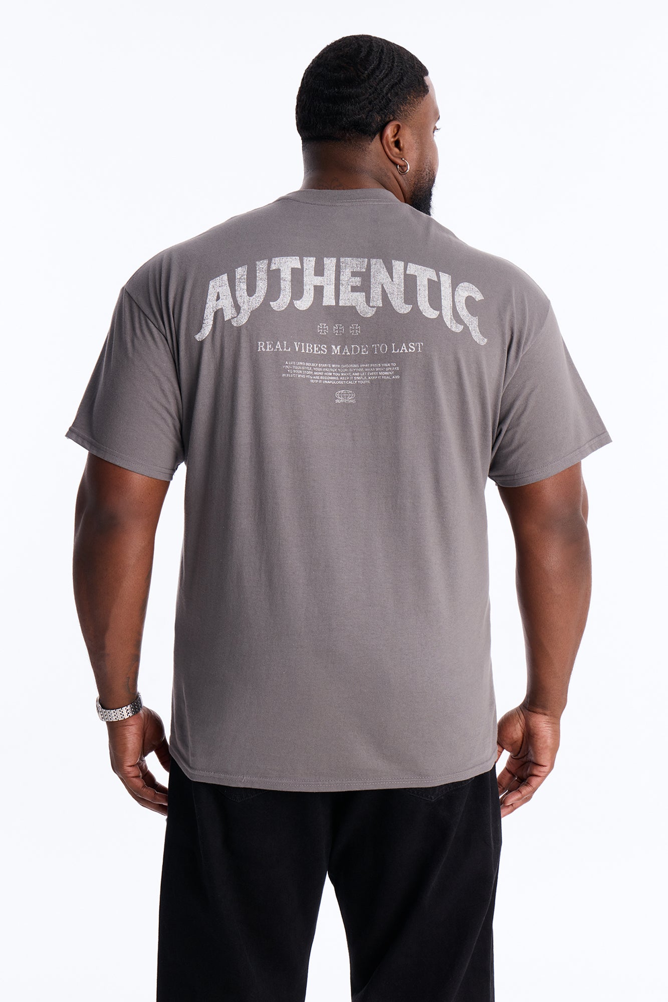 Authentic Vibes Short Sleeve Tee - Charcoal