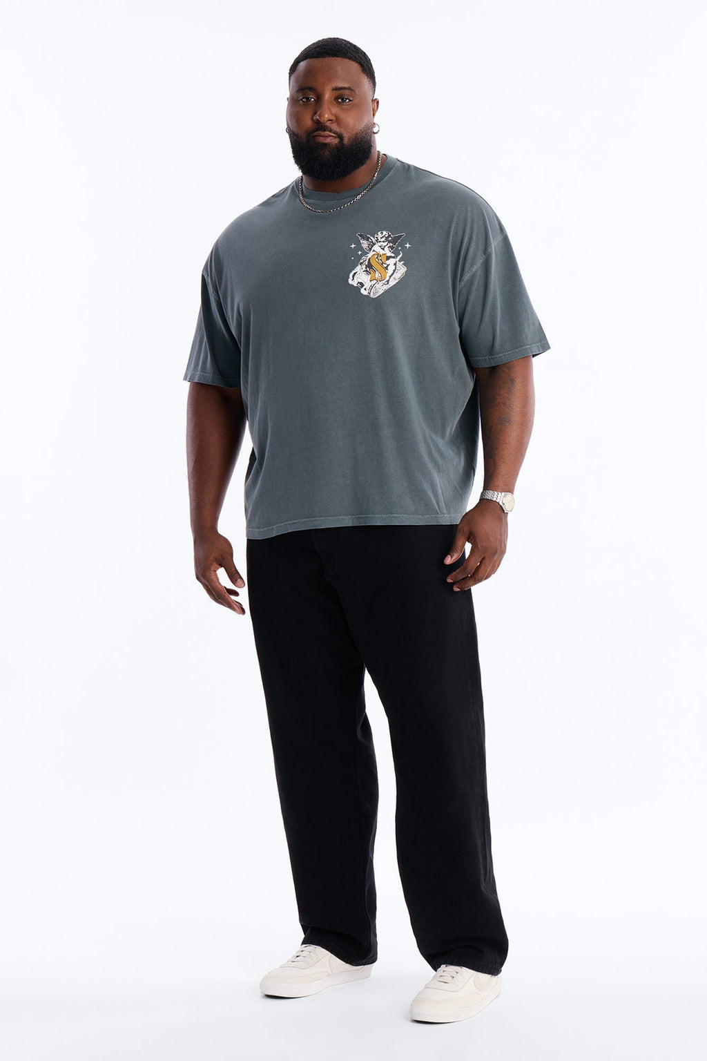 Protect Your Money Flow Oversized Short Sleeve Tee - Grey