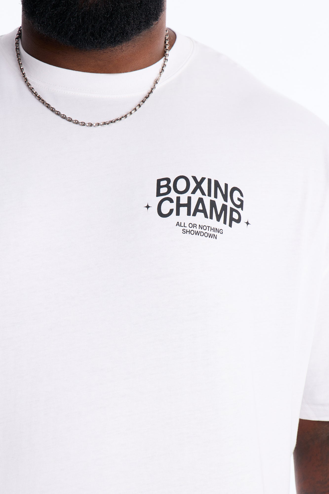 Boxing Champ Oversized Short Sleeve Tee - White