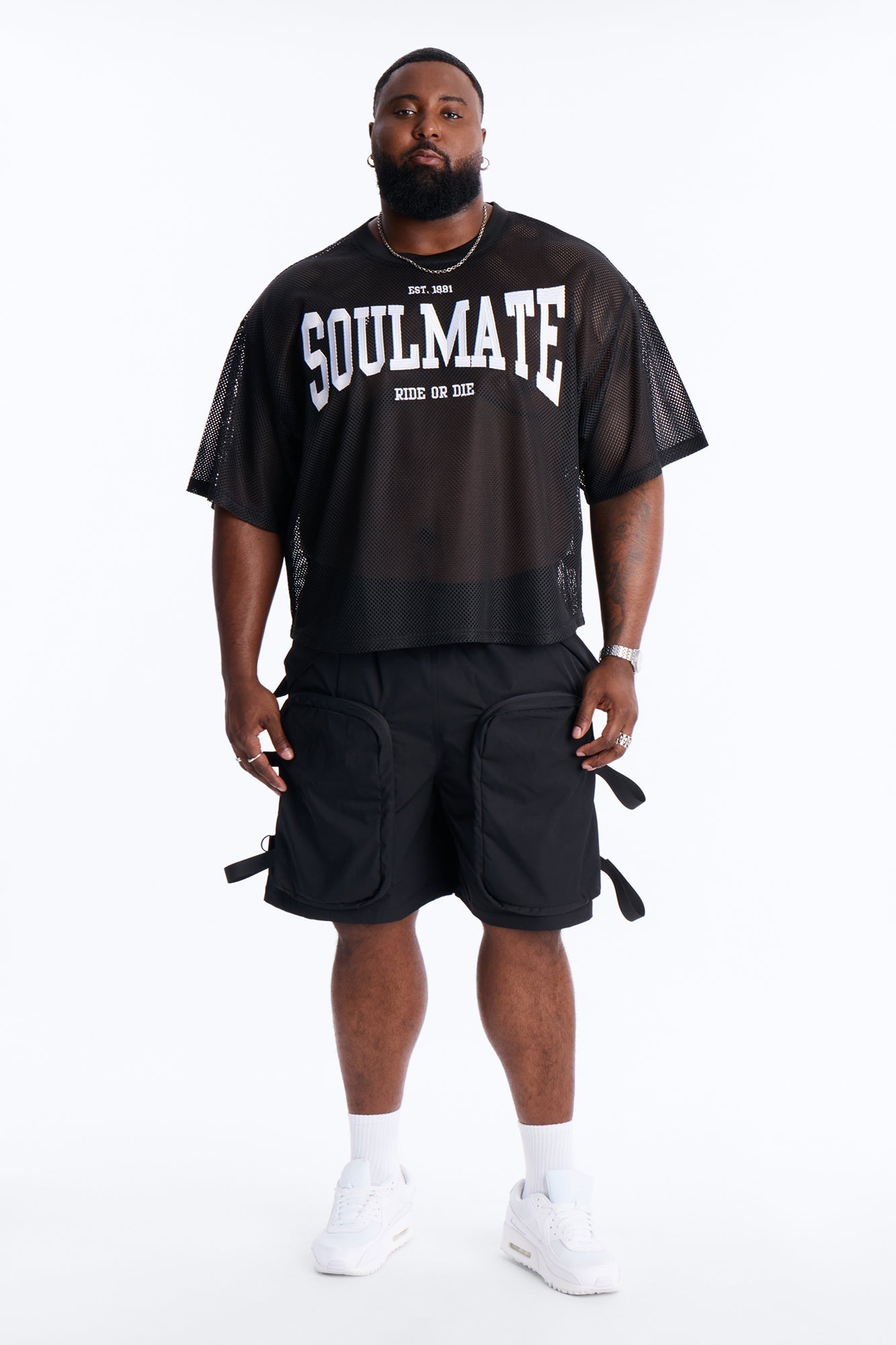 Soulmate Open Hole Mesh Top - Black