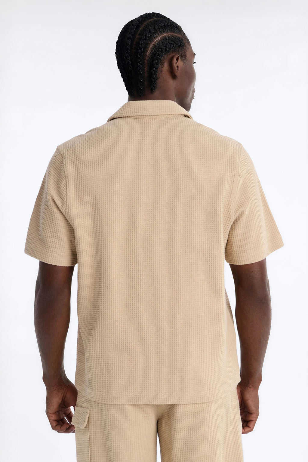 Culver City Waffle Knit Button Up - Stone