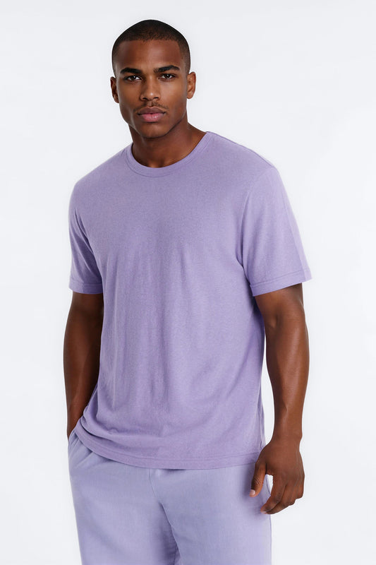 Bahamas Linen Crew Tee - Lavender