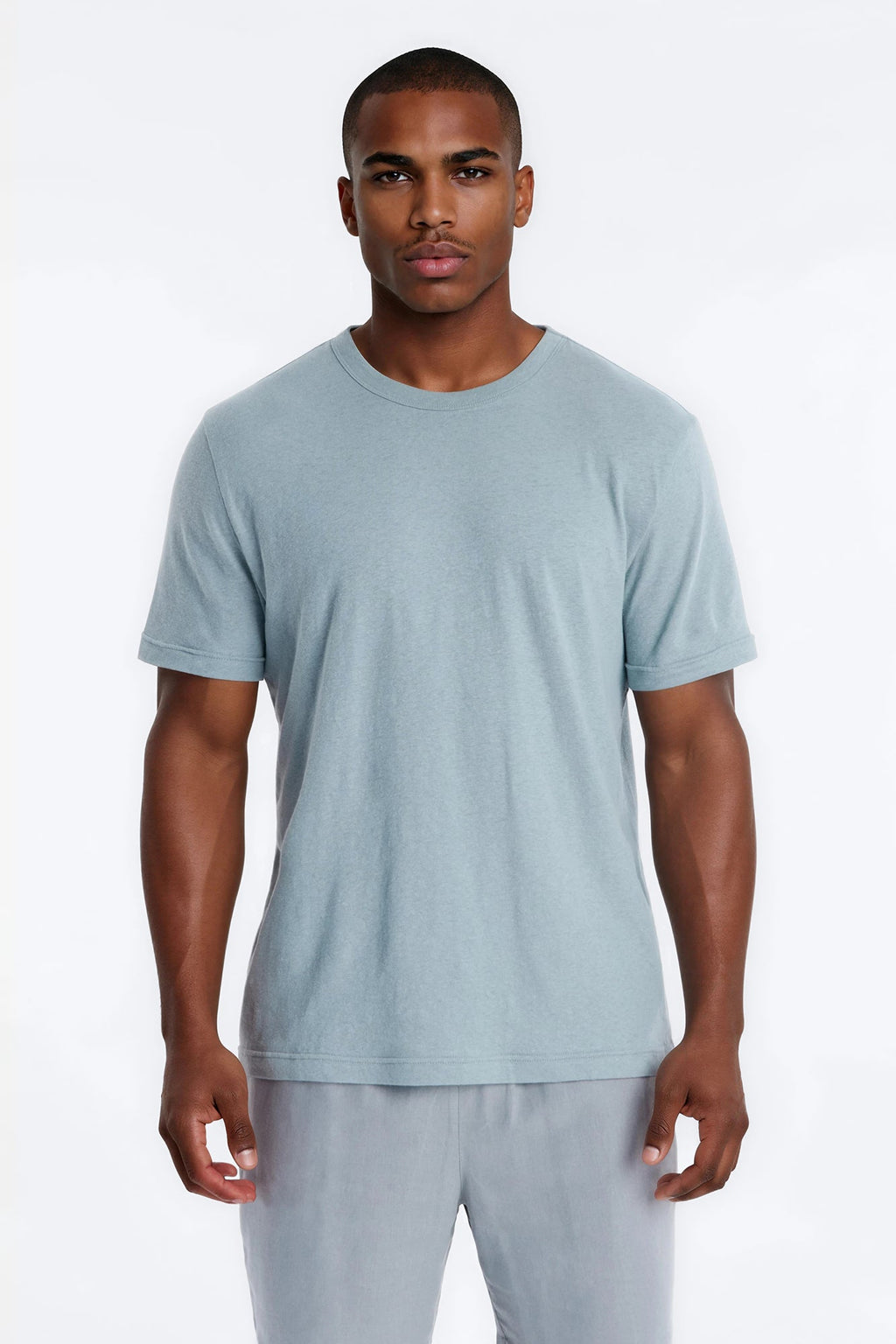 Bahamas Linen Crew Tee - Slate Blue