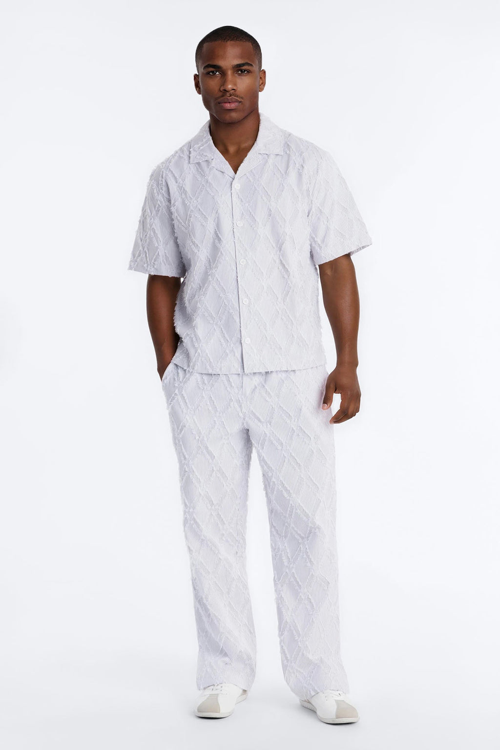 Straight Sahara Stripe Pant - White