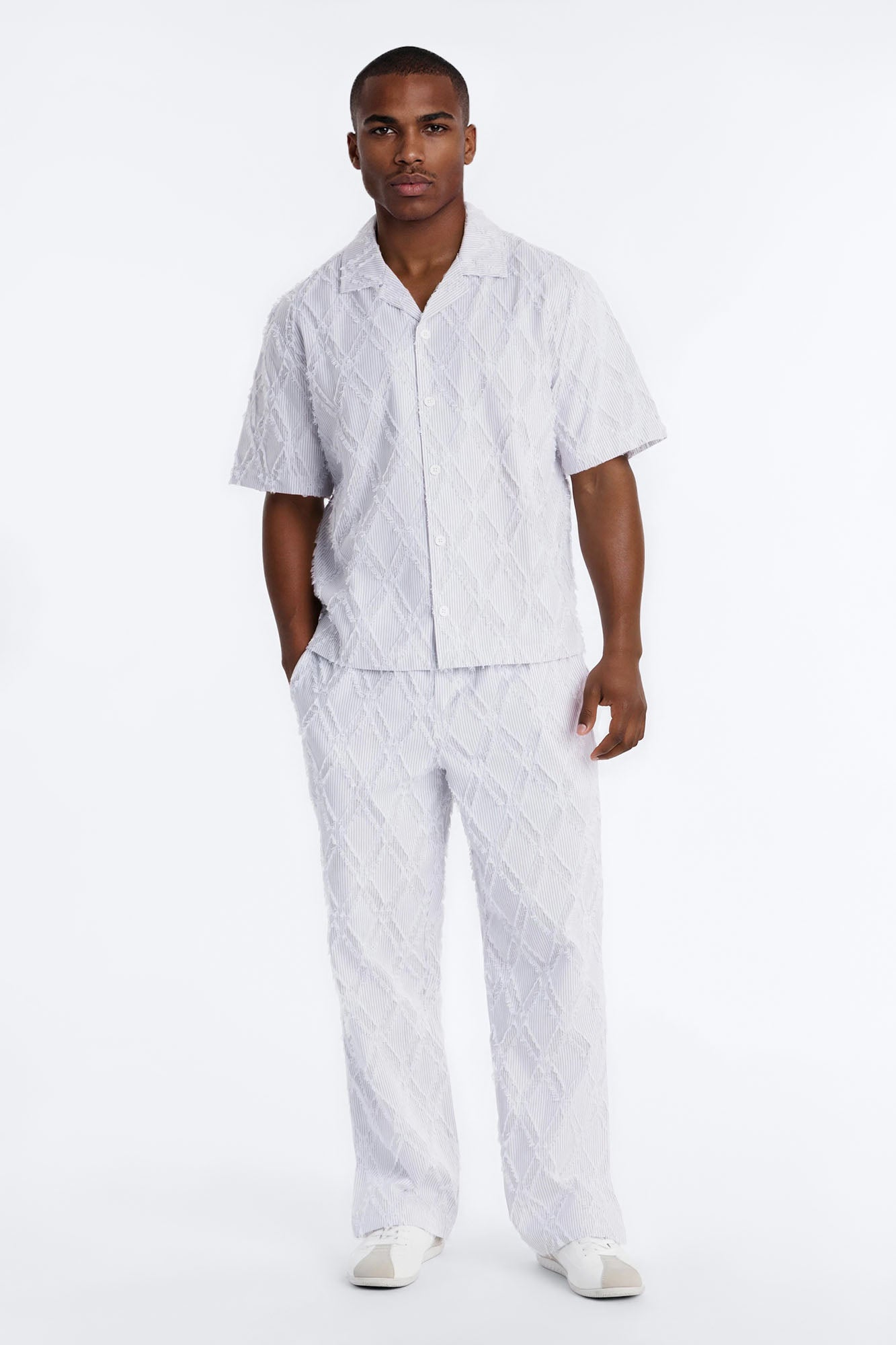 Straight Sahara Stripe Pant - White