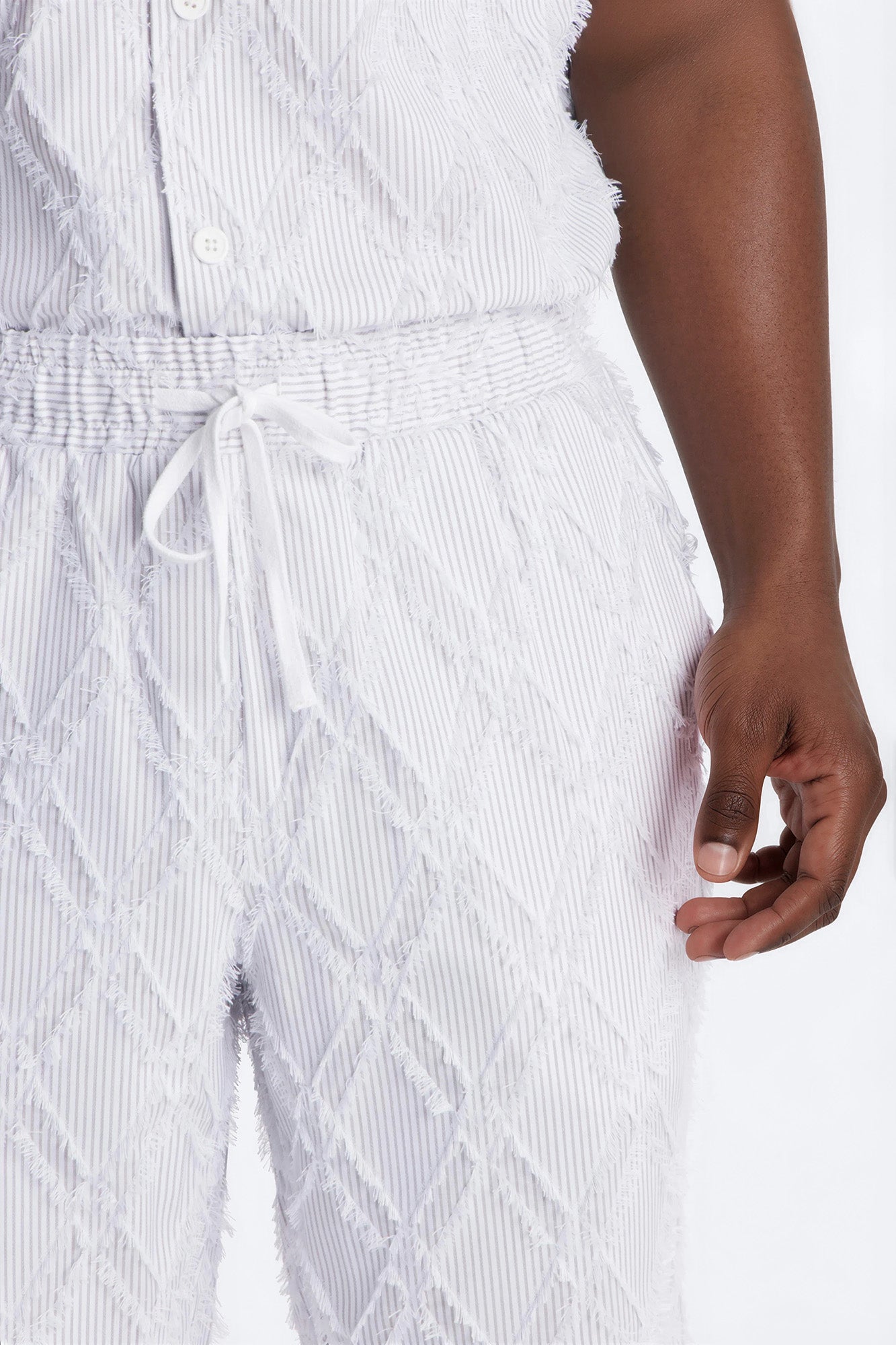 Straight Sahara Stripe Pant - White