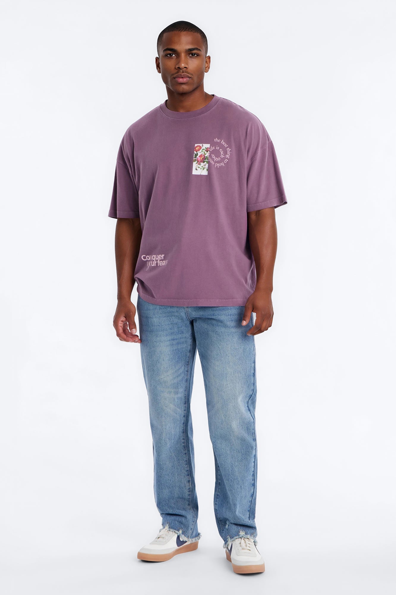 Straight Raw Edge Jean - Medium Blue Wash