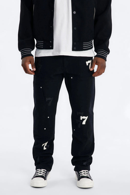 Straight Angel Numbers Pant - Black