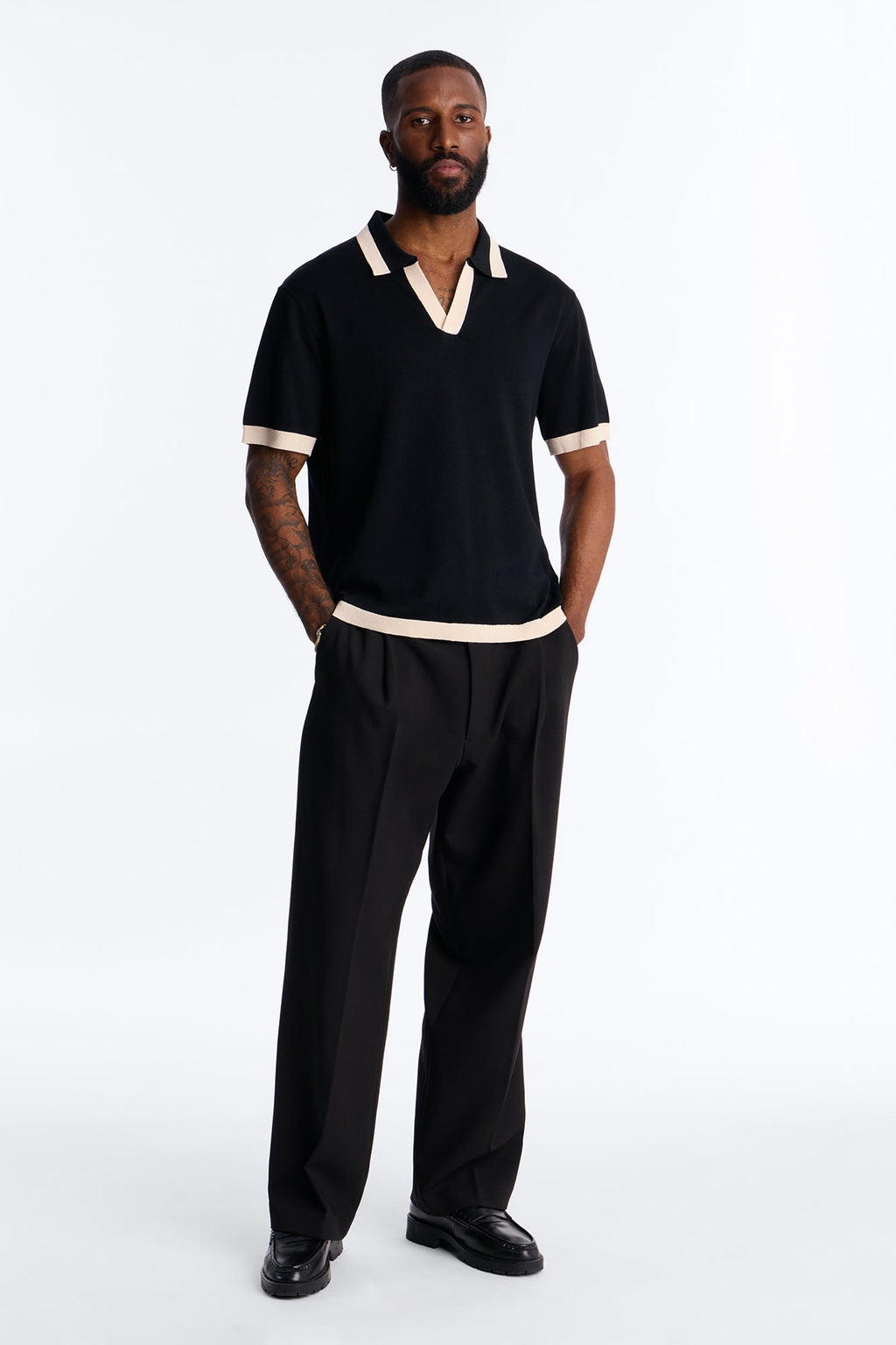 Rue Saint Johnny Collar Polo - Black