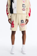 Scarface Embroidery Patch Sweatshorts - Khaki