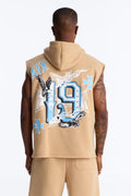 Fly Eagles Sleeveless Hoodie - Khaki