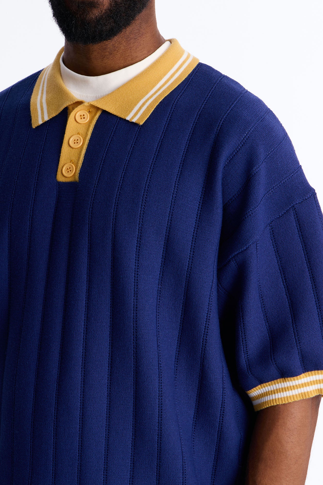 Singleton Short Sleeve Knit Polo - Navy