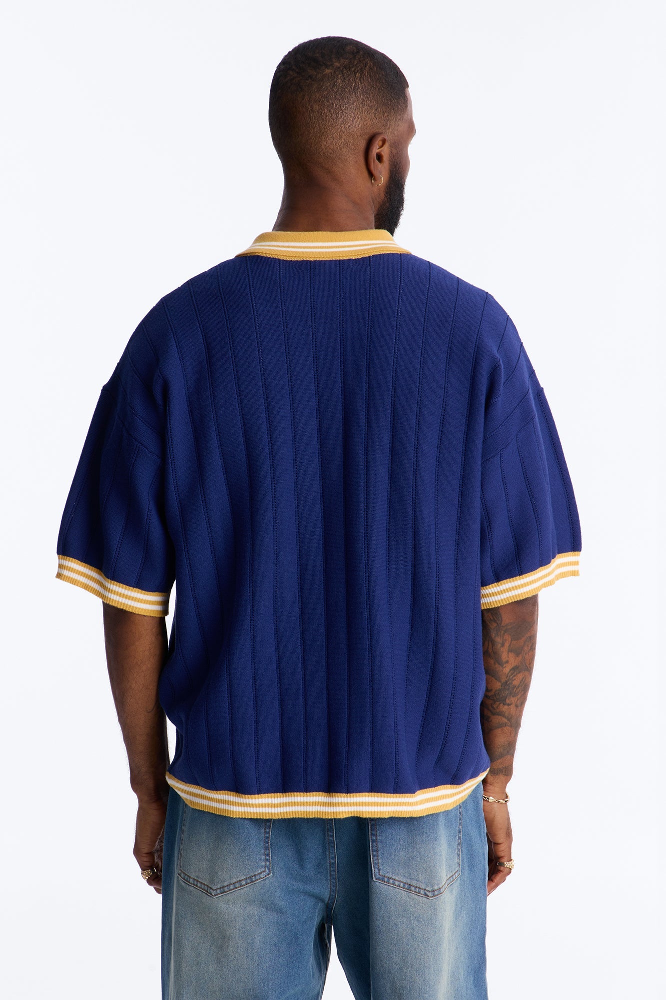 Singleton Short Sleeve Knit Polo - Navy