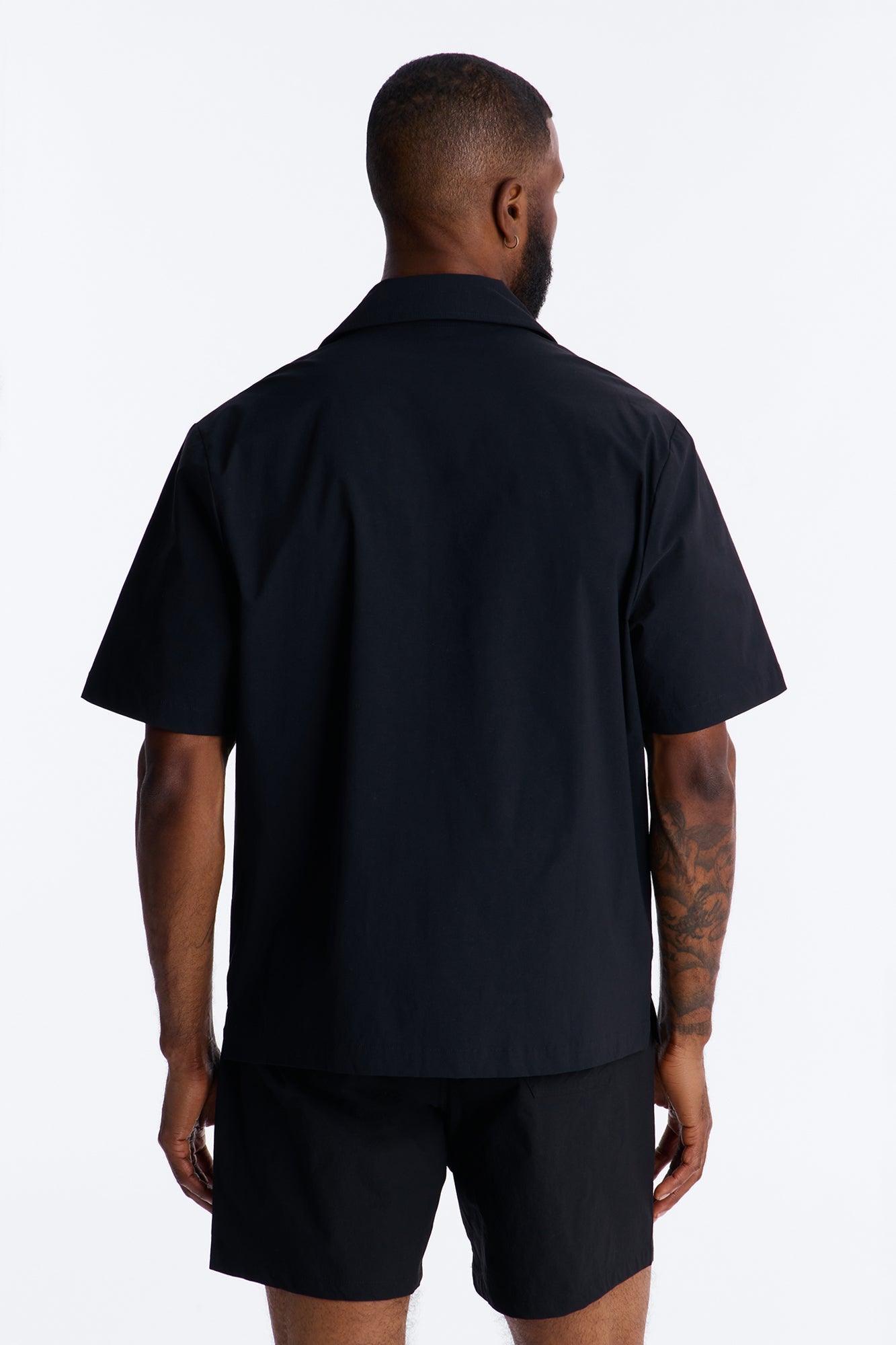 Montez Cuban Collar Button Up Shirt - Black