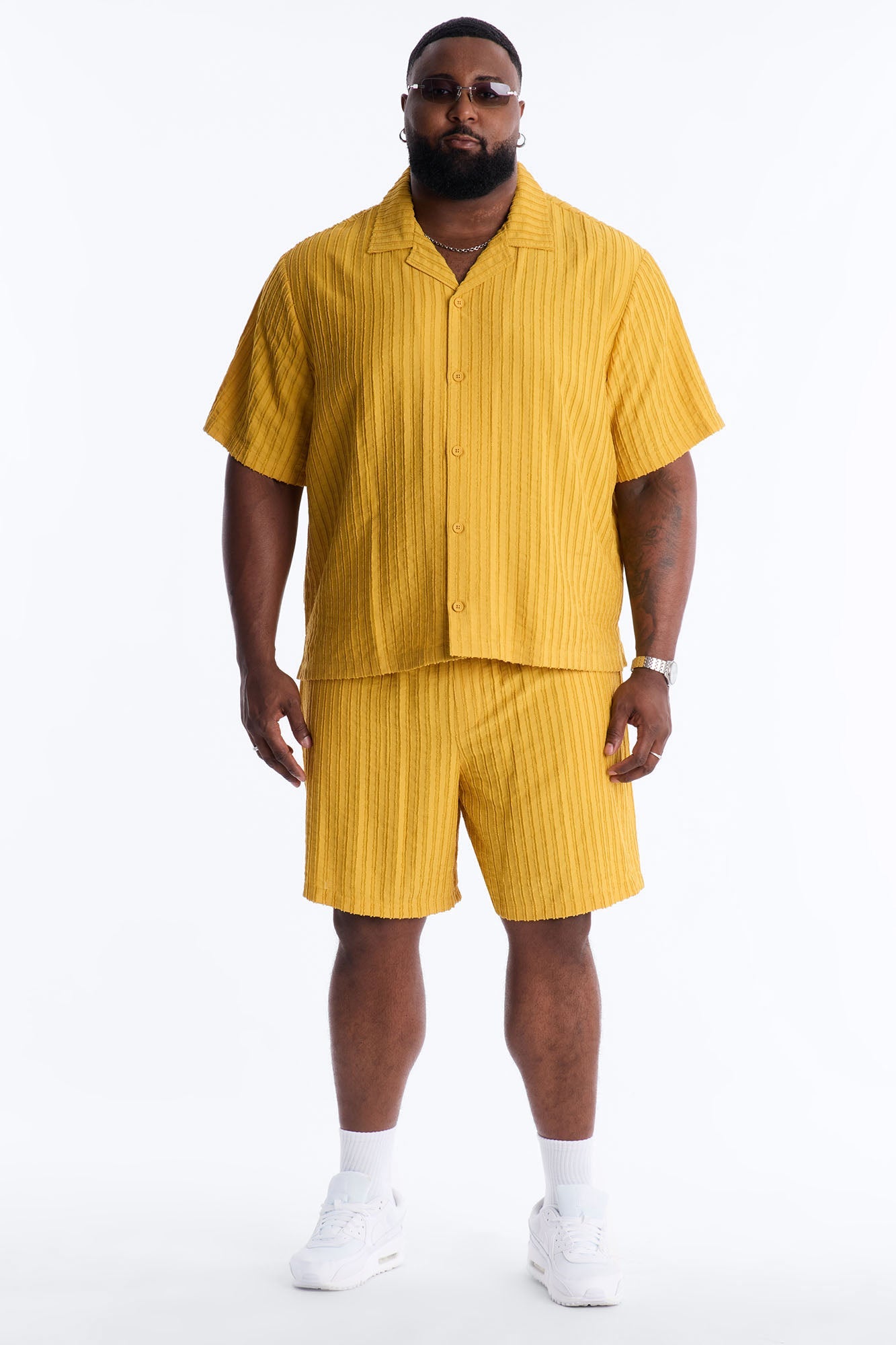 Relaxed Aegean Pleat Short - Mustard