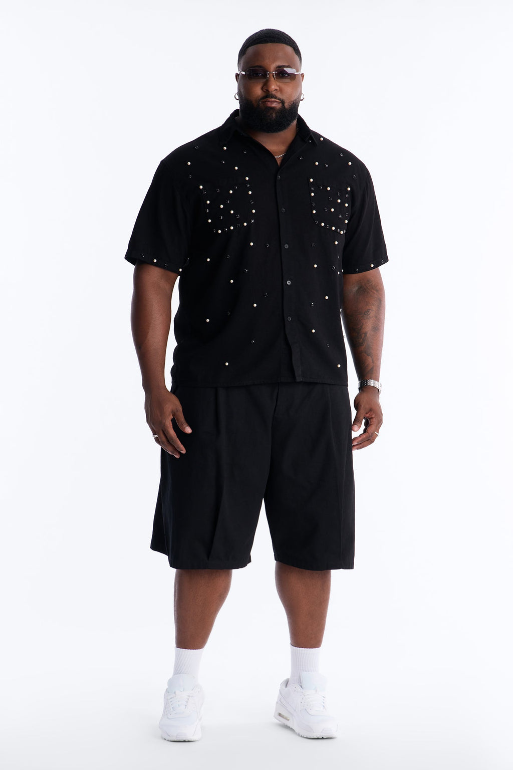 Apex Stud Button Up Shirt - Black