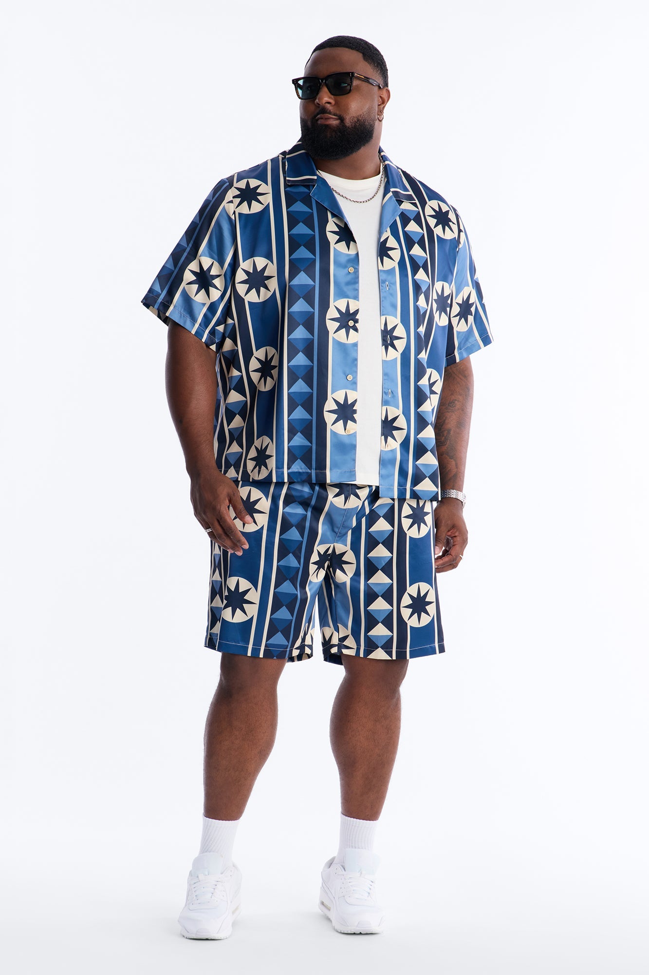Toscana Geo Relaxed Short - Blue