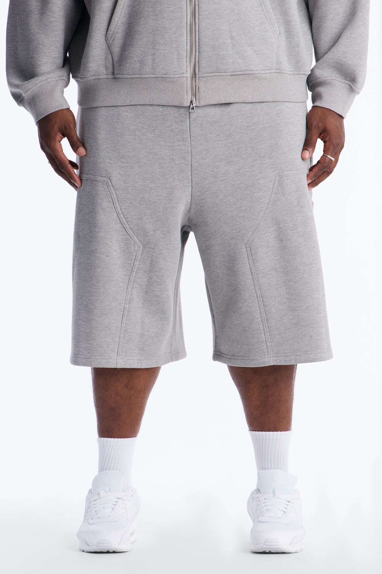 Baggy Rogue Sequin Applique Sweatshort - Grey