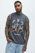 Rebellious Muscle Tee - Charcoal