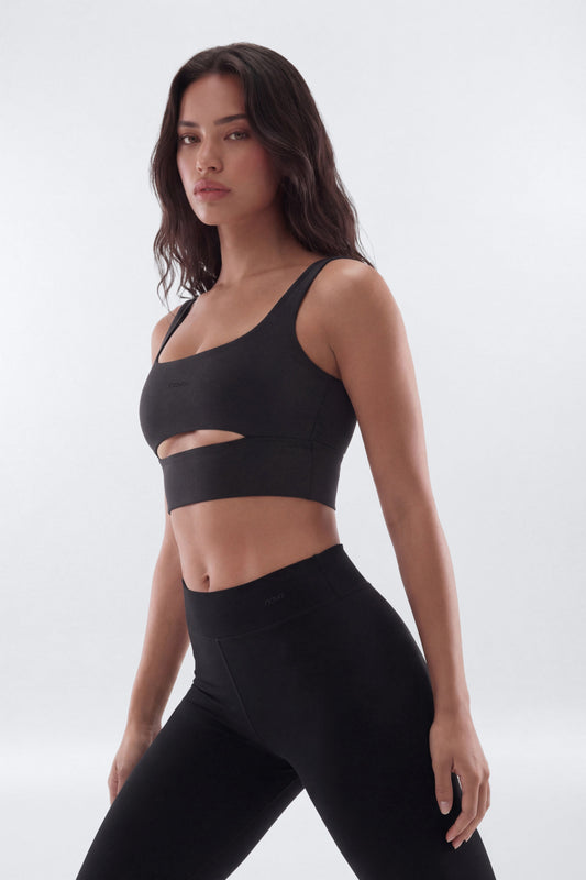 ButterSoft™ Cut Out Long Line Sports Bra - Black