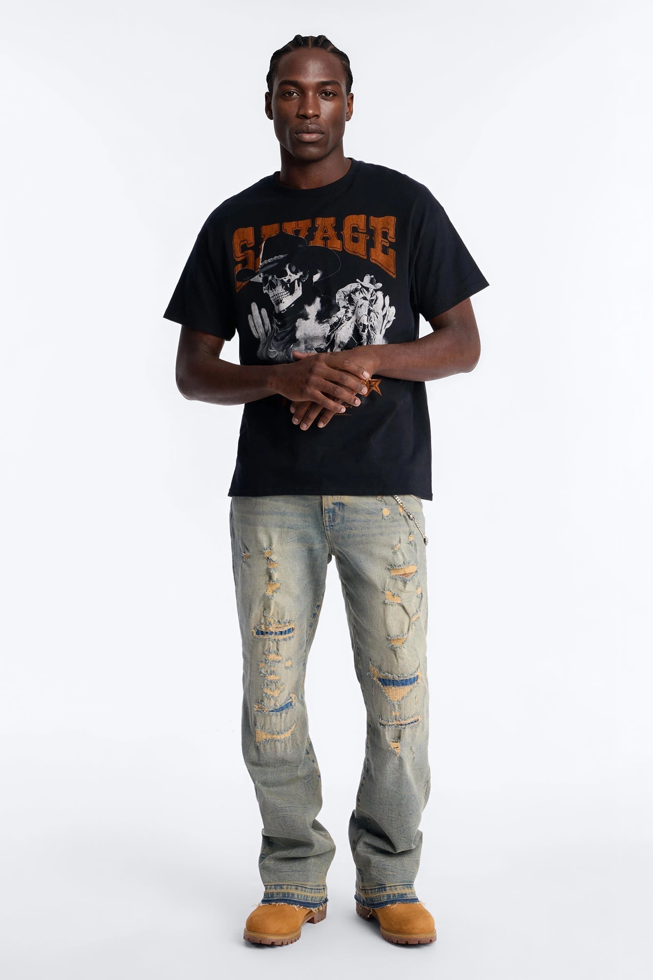 Undercover Slim Stacked Flare Jeans - Vintage Blue Wash