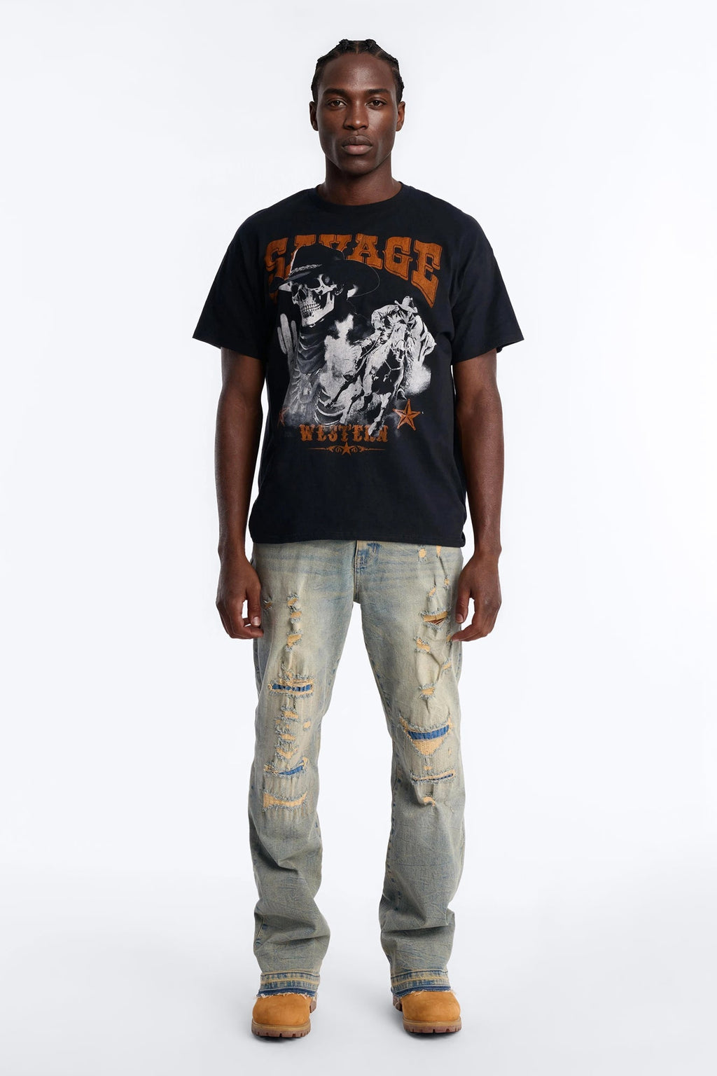 Savage Urban Outlaw Oversized Short Sleeve Tee - Black