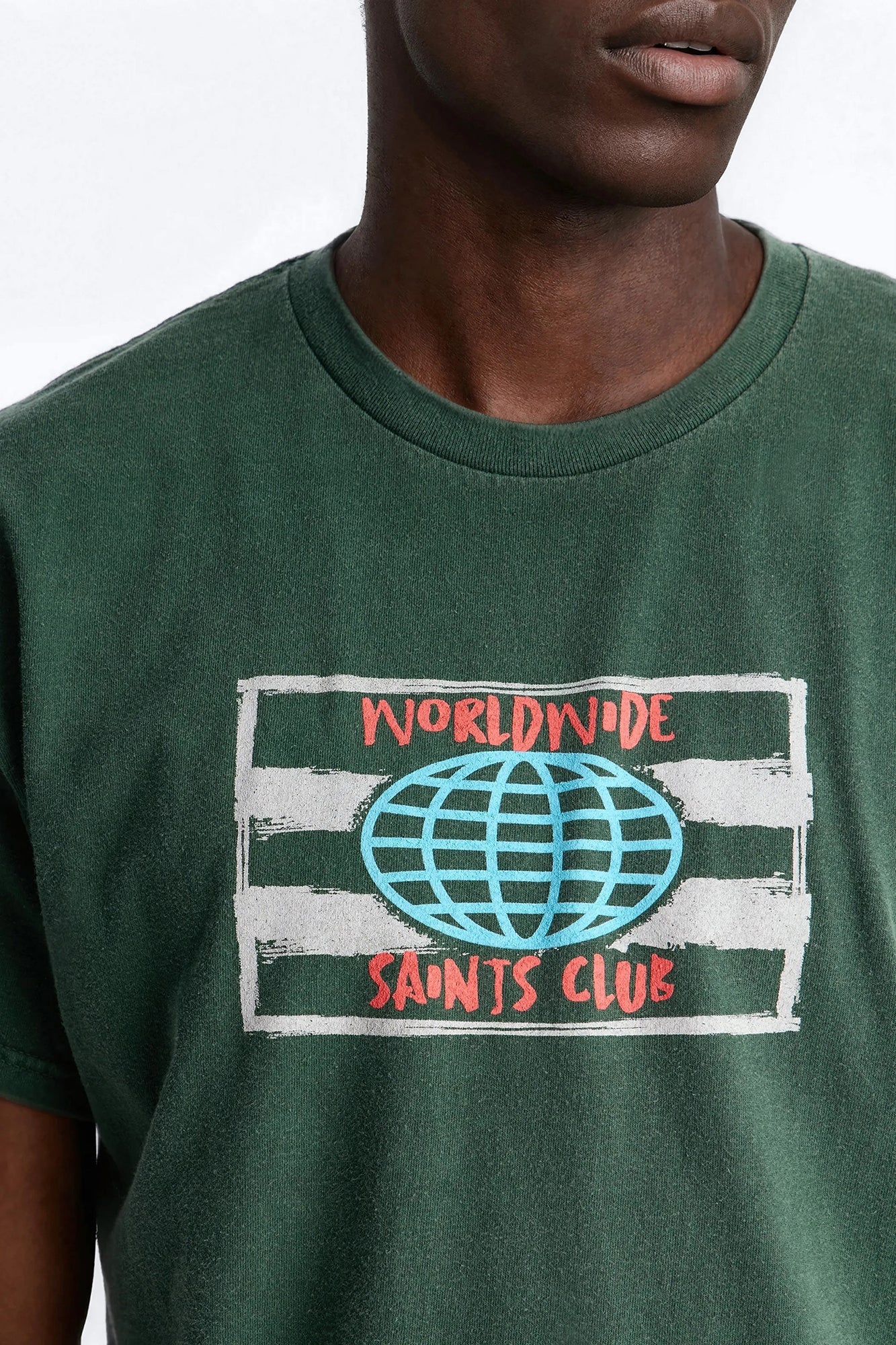 Worldwide Saints Club Vintage Oversized Short Sleeve Tee - Hunter Green