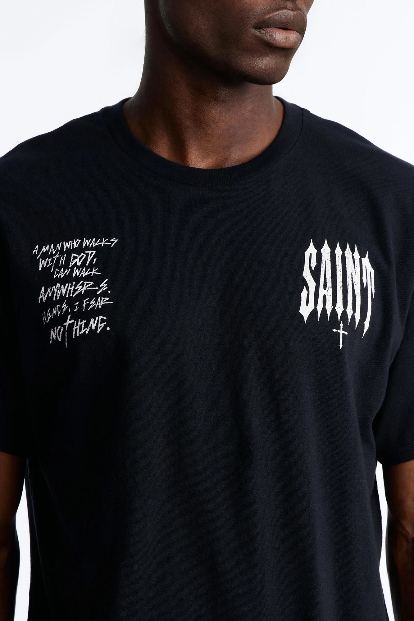 Saint Fear Nothing Oversized Short Sleeve Tee - Black