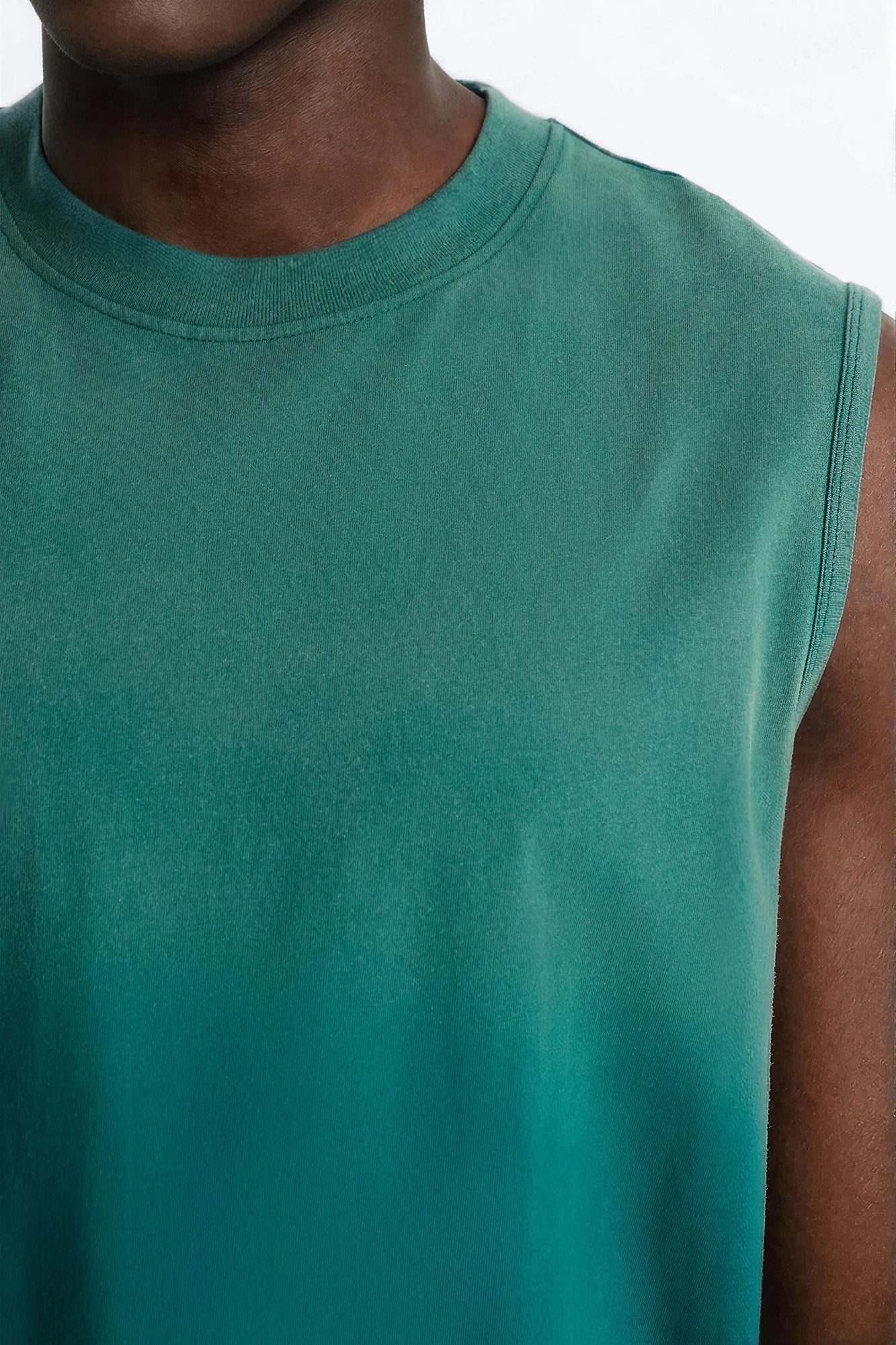 Washed Muscle Tee - Hunter Green