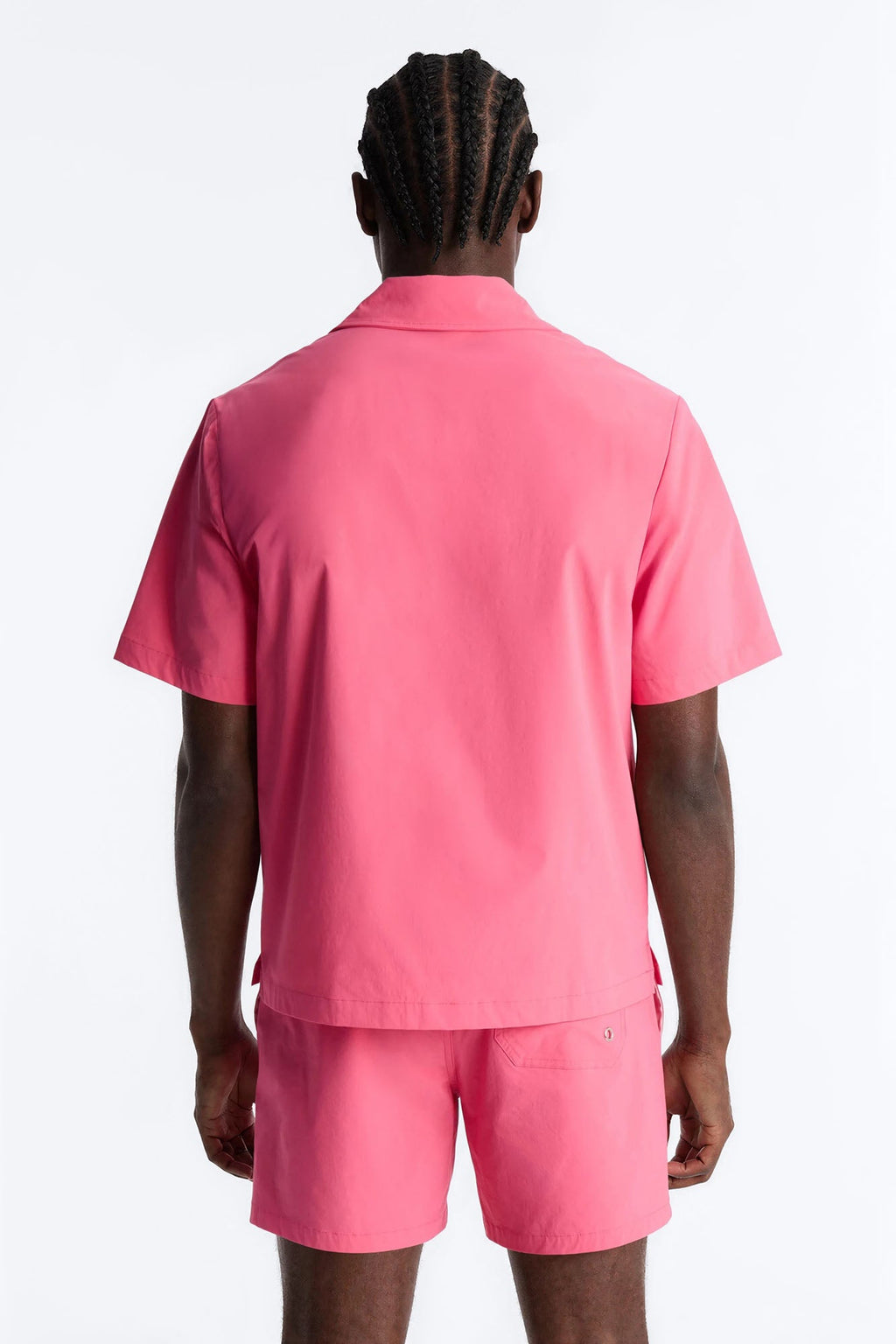 Montez Cuban Collar Button Up Shirt - Hot Pink