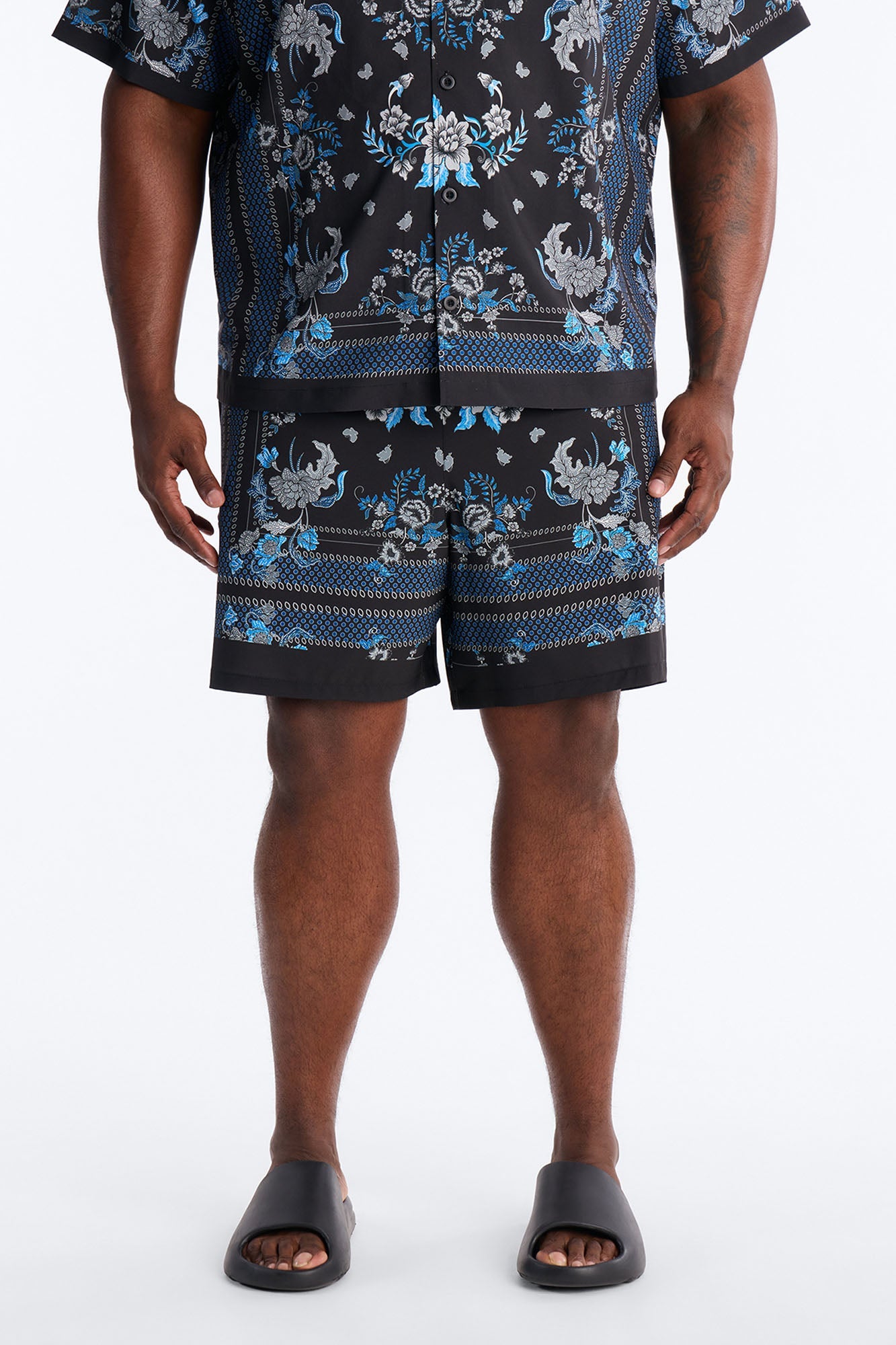 Mirage Bloom Swim Trunk 7″ - Black