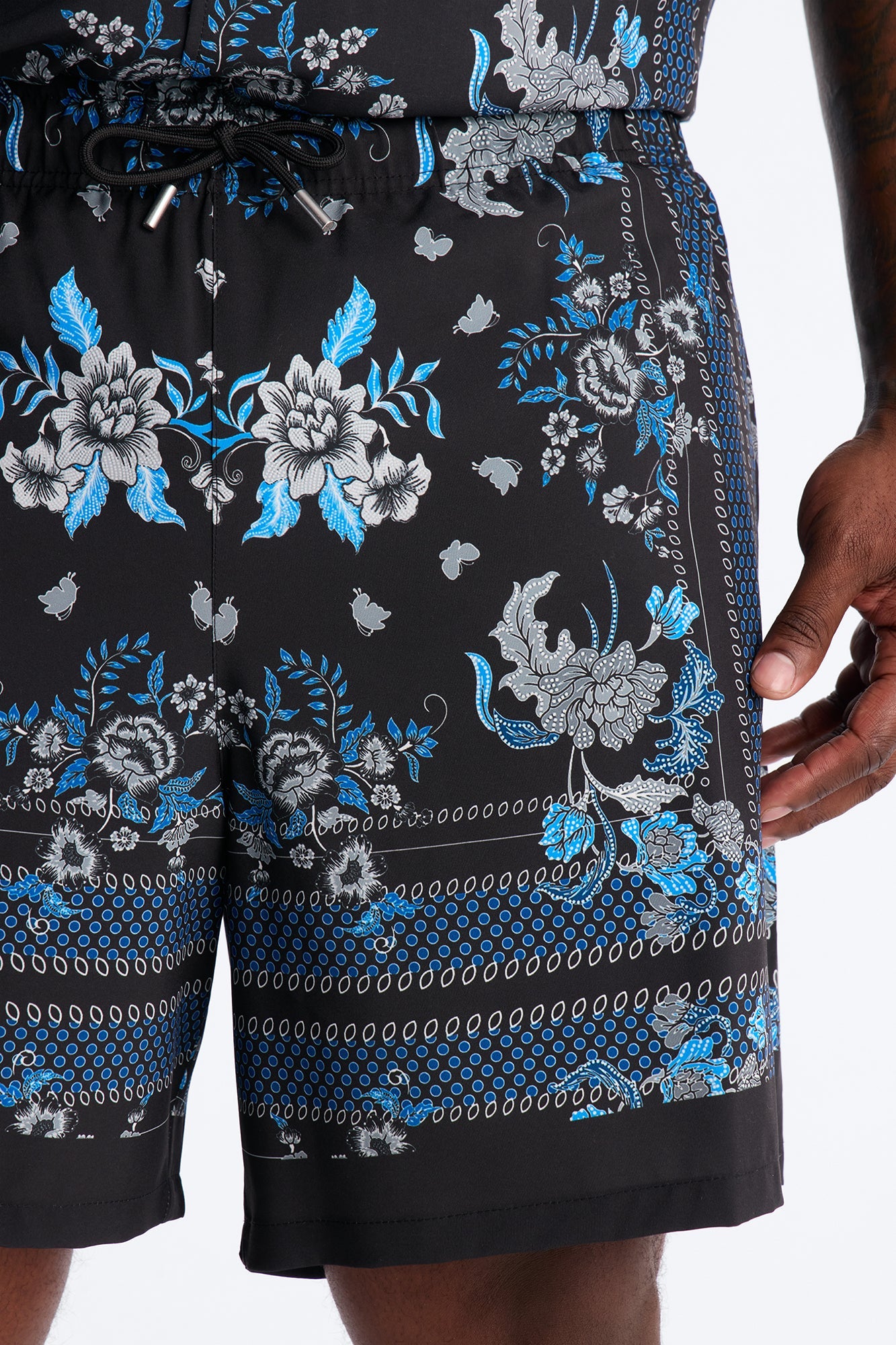 Mirage Bloom Swim Trunk 7″ - Black