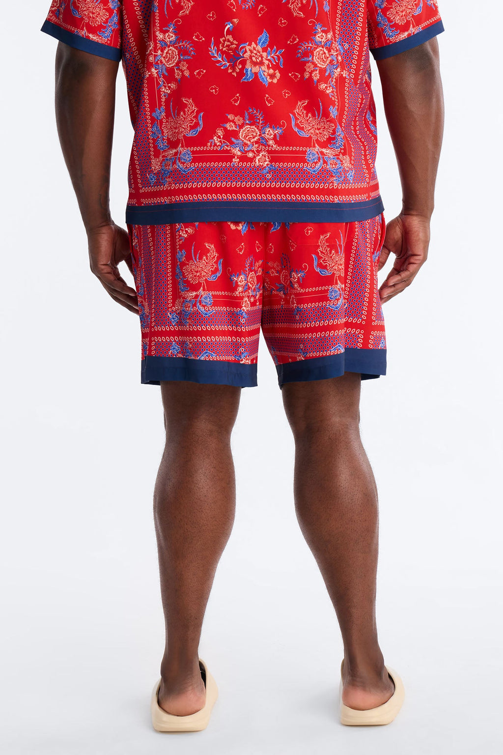 Mirage Bloom Swim Trunk 7″ - Red