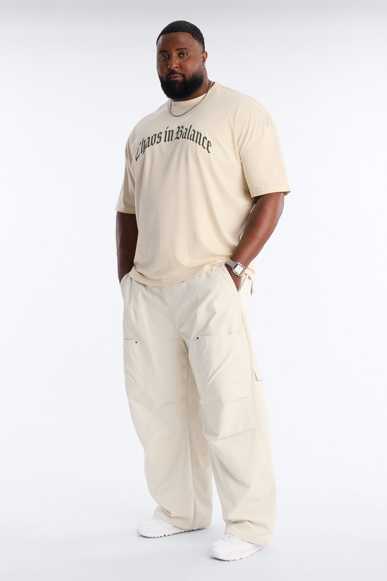 Barrel Fit Node Cargo Pant - Cream