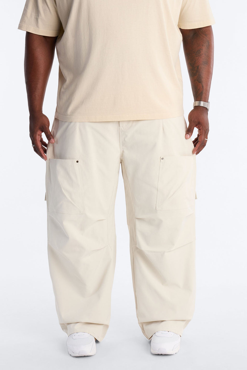 Barrel Fit Node Cargo Pant - Cream