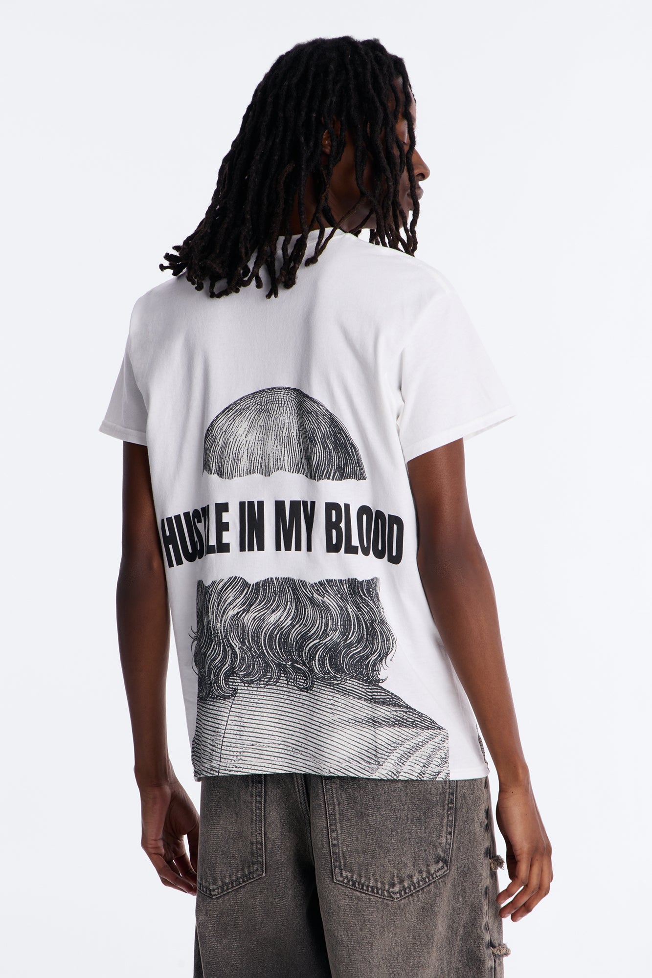 Hustle In My Blood Short Sleeve Tee - White