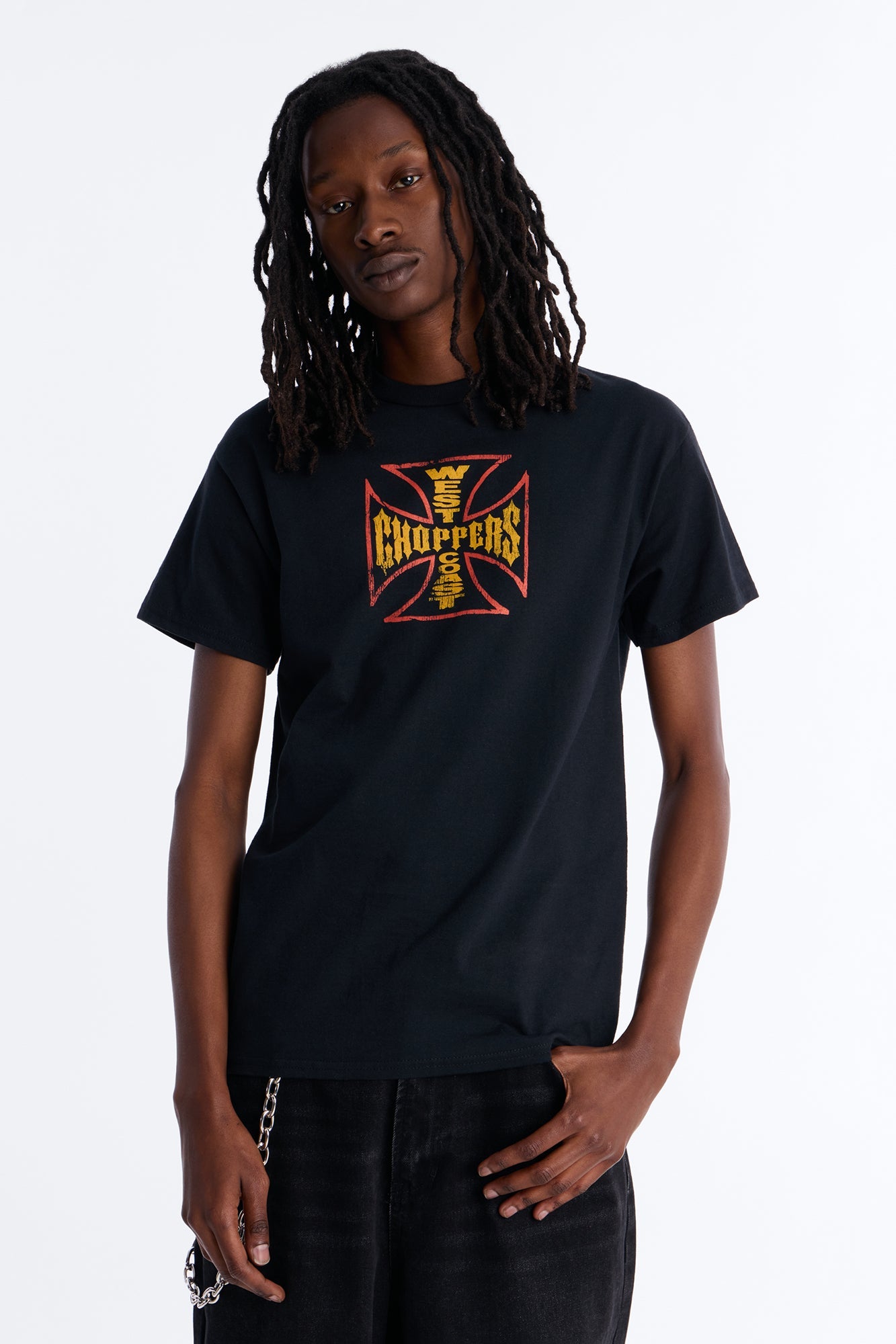 West Coast Choppers Cobra Puff Print Short Sleeve Tee - Black