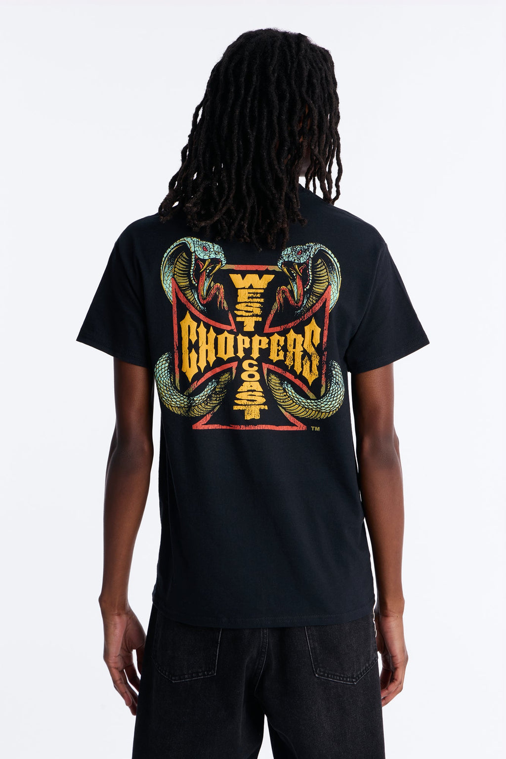 West Coast Choppers Cobra Puff Print Short Sleeve Tee - Black