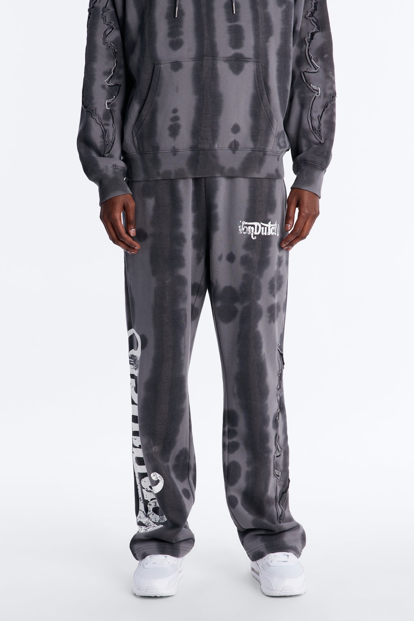 Baggy Von Dutch Outlaw Raw Edge Sweatpants - Charcoal