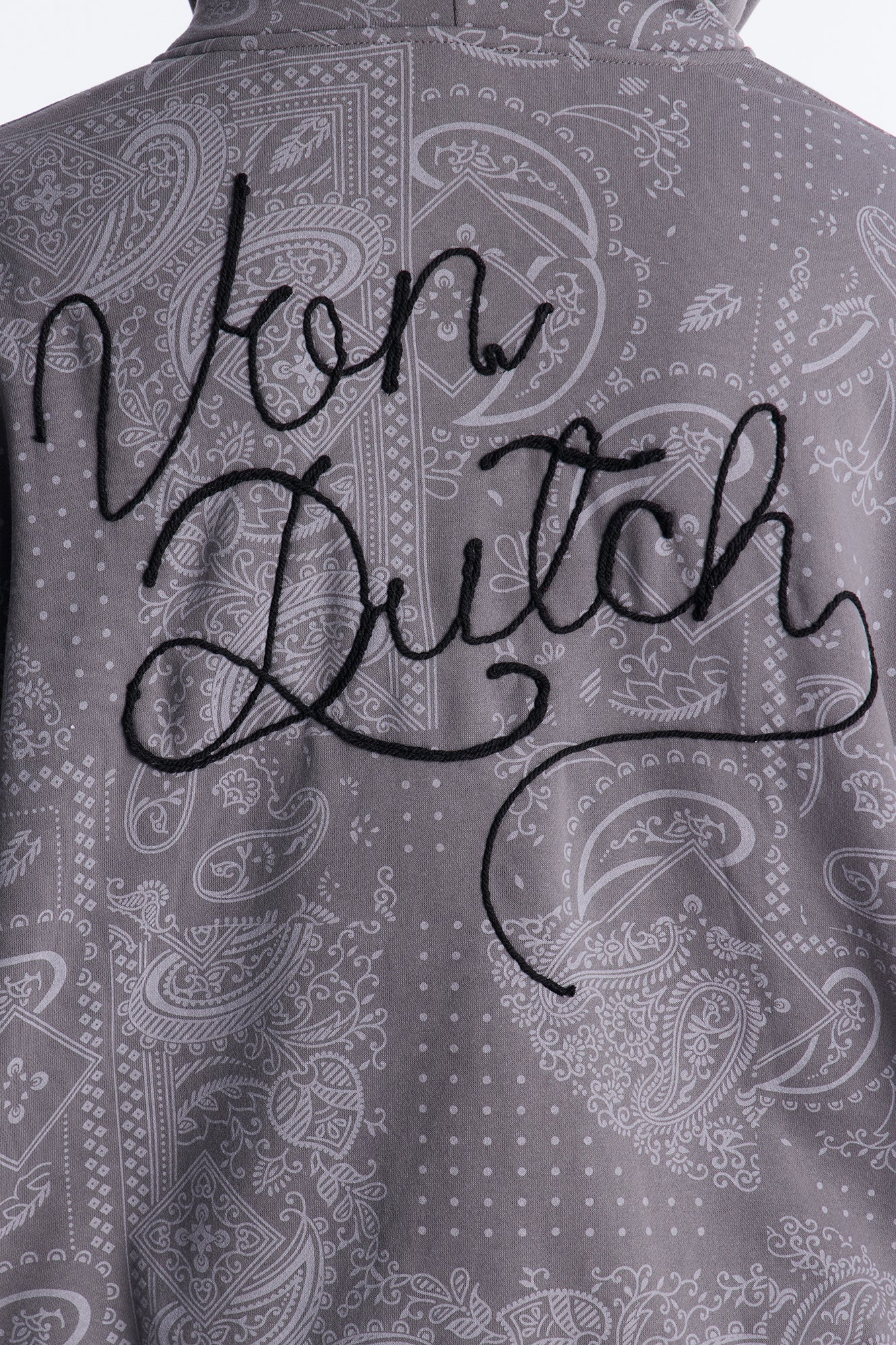 Von Dutch Chain Stitched Zip Up Hoodie - Charcoal