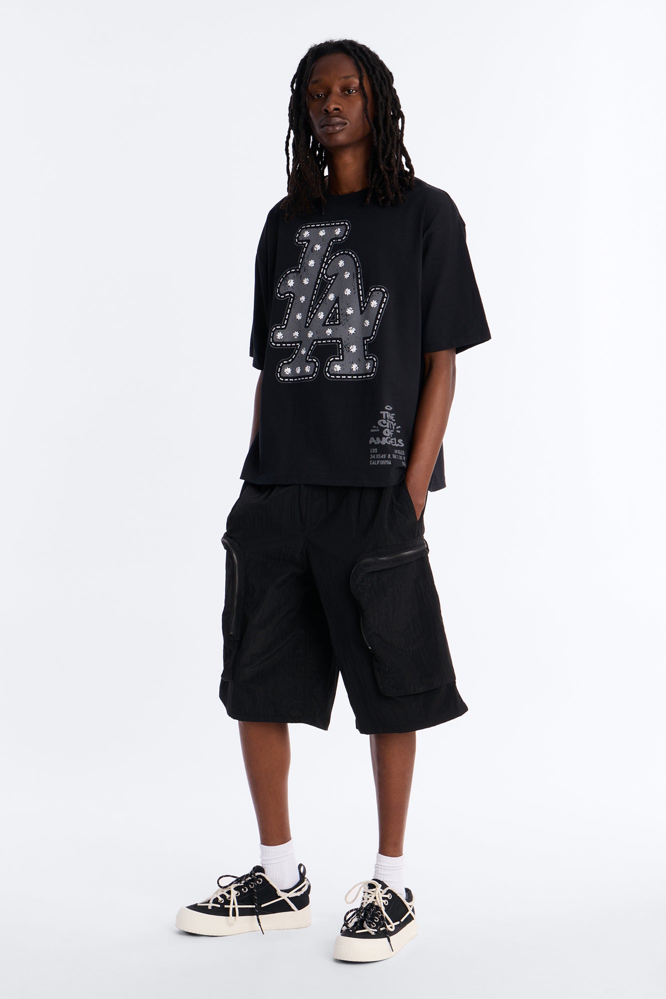 Baggy Oversized Pockets Tech Short - Black