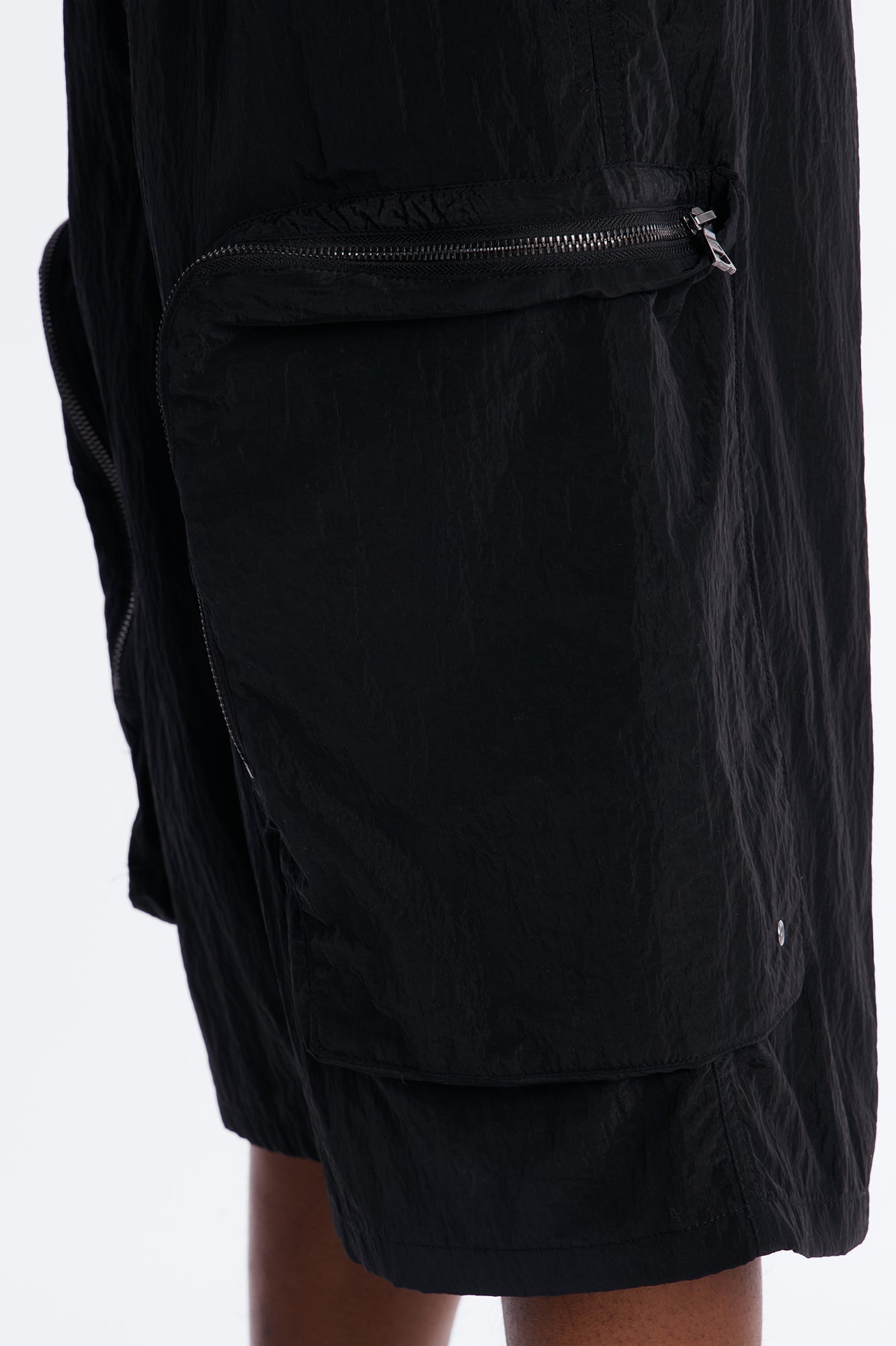 Baggy Oversized Pockets Tech Short - Black