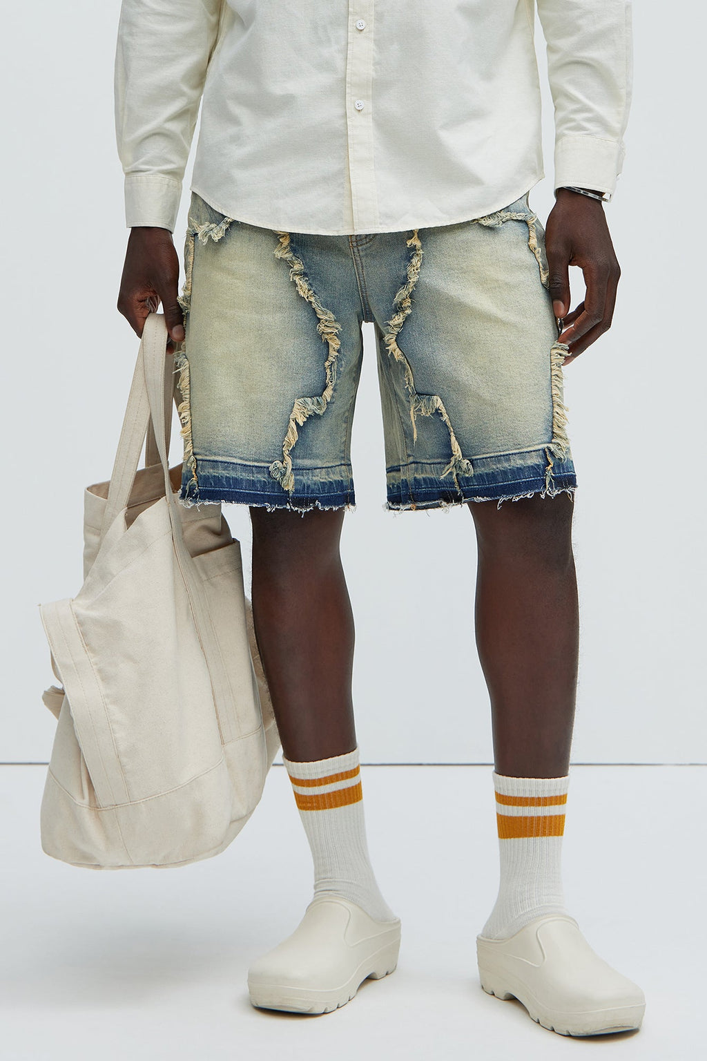 Barker Relaxed Denim Shorts - Vintage Blue Wash