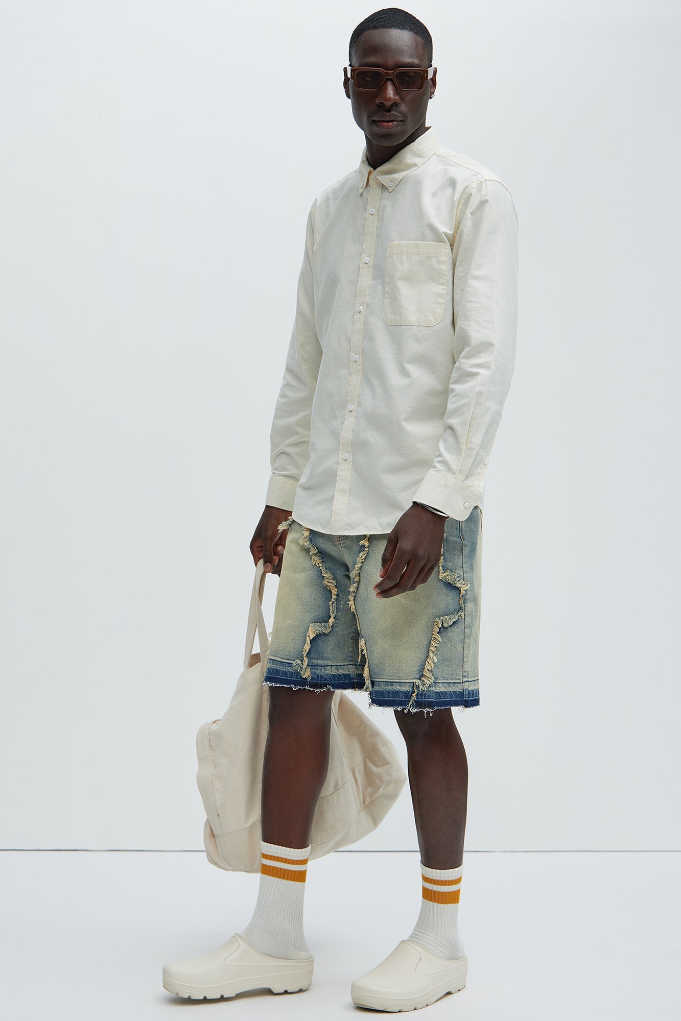 Barker Relaxed Denim Shorts - Vintage Blue Wash