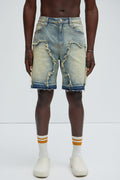 Barker Relaxed Denim Shorts - Vintage Blue Wash