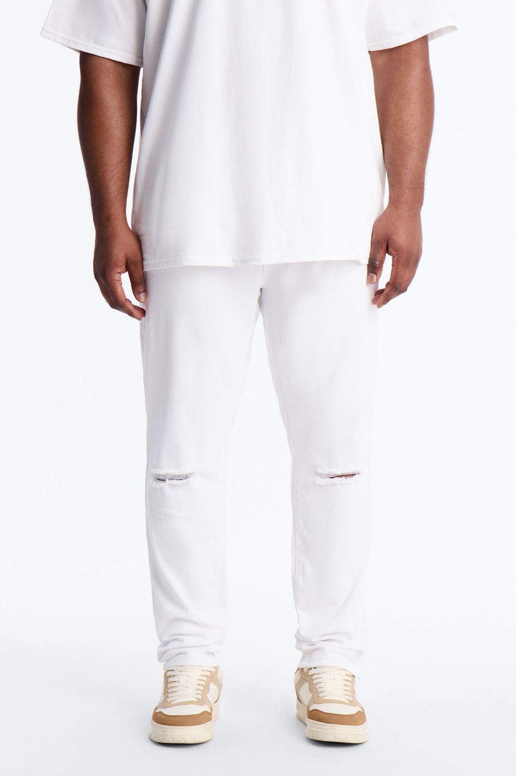 Everyday Slit Knee Skinny Jeans - White
