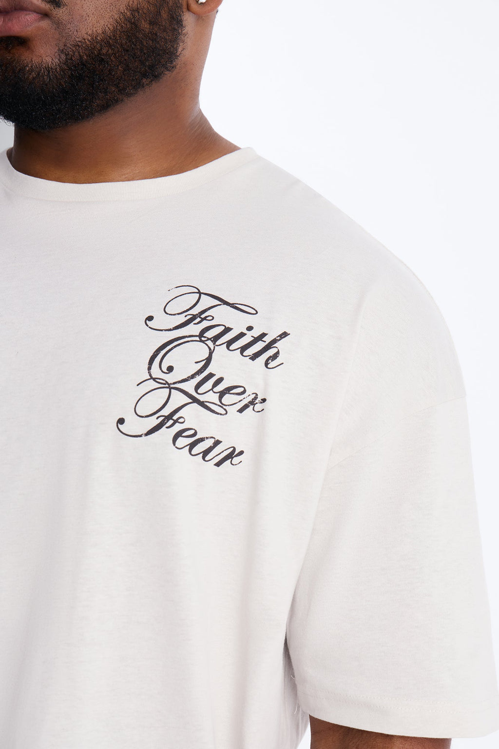 Eternal Faith Over Fear Short Sleeve Tee - Grey