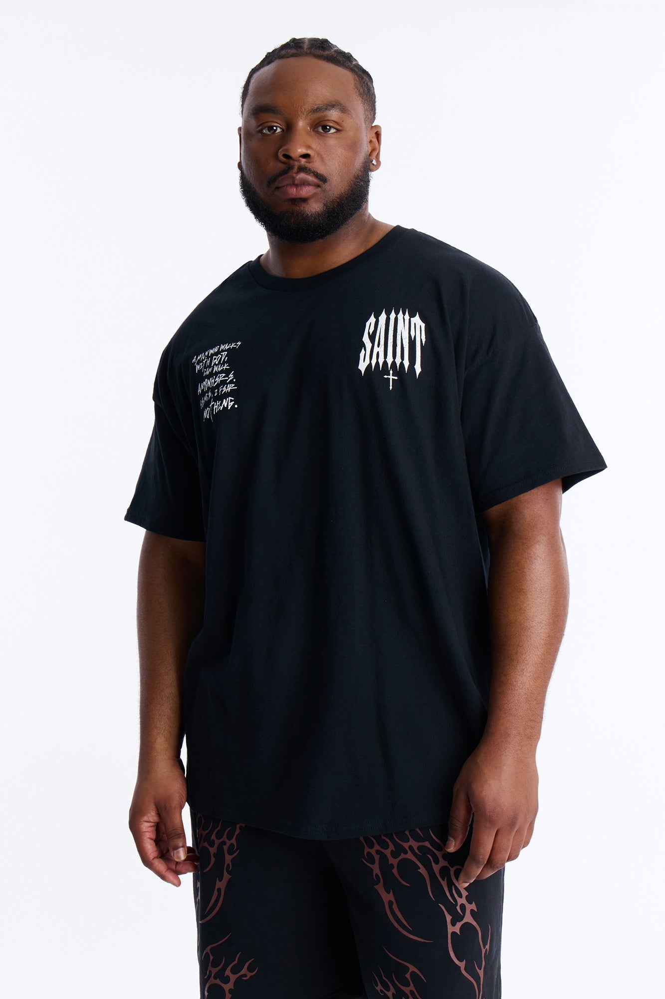 Saint Fear Nothing Oversized Short Sleeve Tee - Black